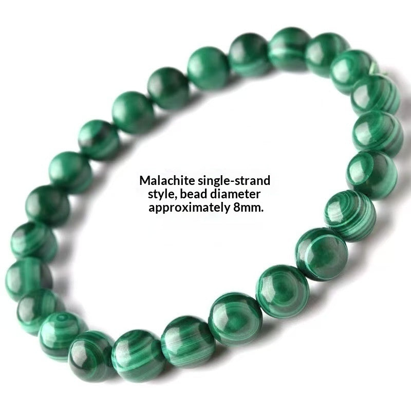 The Verdant Guardian - Natural Banded Malachite Bracelet for Transformation & Success