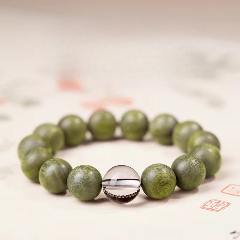 The Zen Anchor - Natural Green Sandalwood Grounding Bracelet for Anxiety Relief