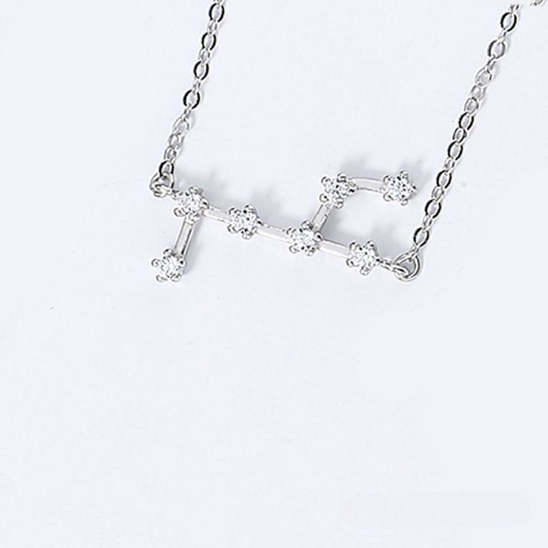 The Celestial Signature - Dainty Zirconia Zodiac Constellation Necklace for Personal Alignment & Identity