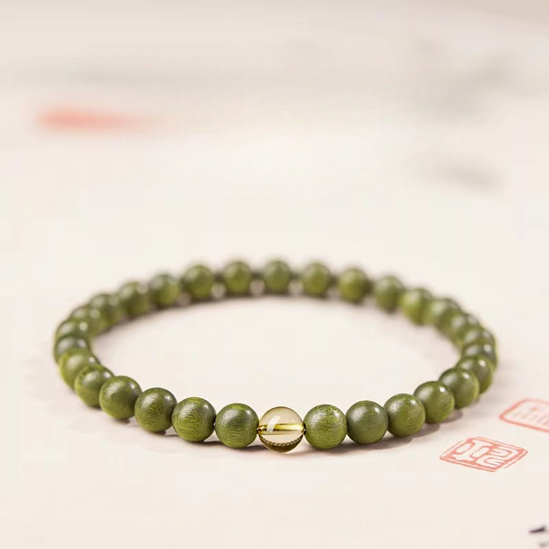 The Zen Anchor - Natural Green Sandalwood Grounding Bracelet for Anxiety Relief