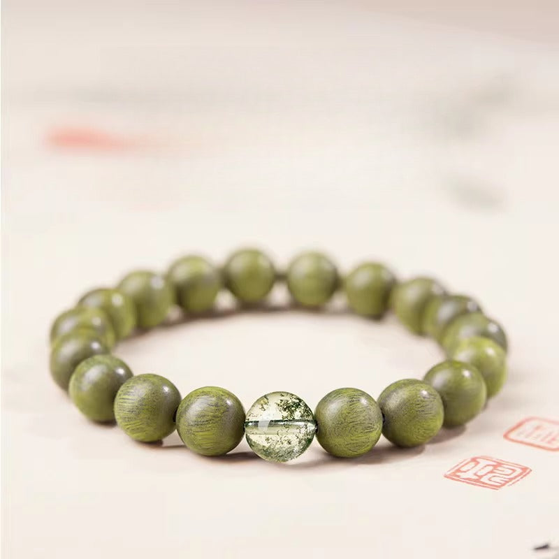 The Zen Anchor - Natural Green Sandalwood Grounding Bracelet for Anxiety Relief