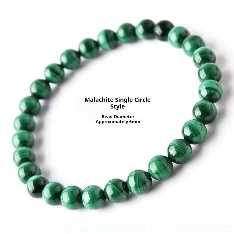 The Verdant Guardian - Natural Banded Malachite Bracelet for Transformation & Success