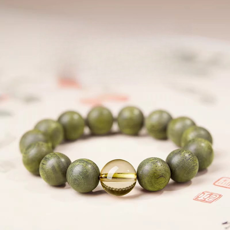 The Zen Anchor - Natural Green Sandalwood Grounding Bracelet for Anxiety Relief