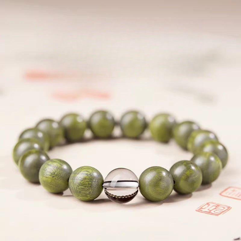 The Zen Anchor - Natural Green Sandalwood Grounding Bracelet for Anxiety Relief