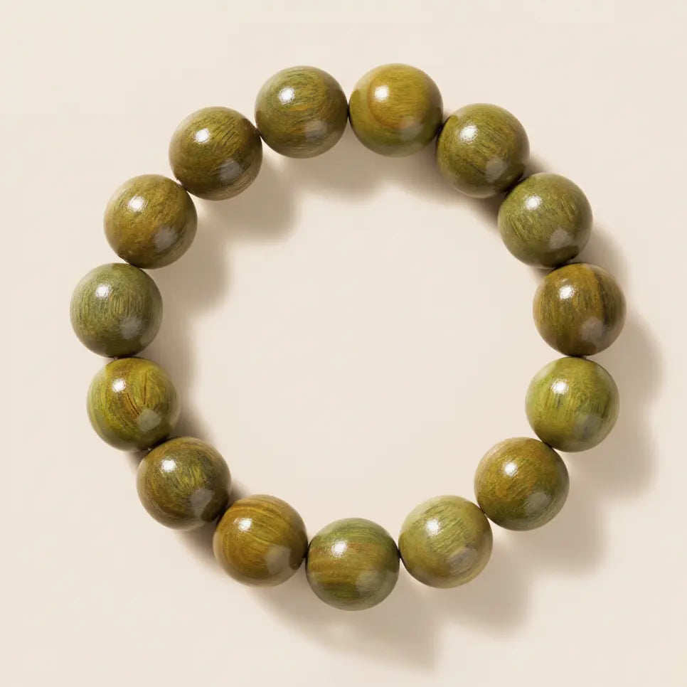 The Zen Anchor - Natural Green Sandalwood Grounding Bracelet for Anxiety Relief